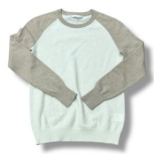 ANN MASHBURN Women's Cashmere Sweater - Tan and Cream - Small